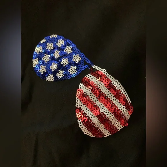 Fantastic Fawn patriotic sequin sunnies graphic tee oversized L - Picture 10 of 11